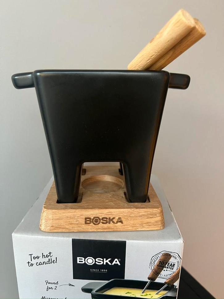 BOSKA NERO ZWART HOUT KAAS / CHOCOLADE FONDUESET FONDUE SET, Huis en Inrichting, Keuken | Keukenbenodigdheden, Nieuw, Ophalen of Verzenden