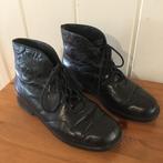 Aparte zwarte hoge leren schoenen van Greenway, maat 40 / 7, Verzenden, Zwart, Lage of Enkellaarzen, Greenway