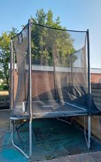 Grote rechthoekige trampoline met net ZELF UIT ELKAAR HALEN, Ophalen, Gebruikt