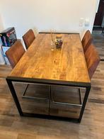 Mangohout Eettafel, Huis en Inrichting, Ophalen, Zo goed als nieuw, Vijf personen of meer, Rond