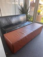 banken (apart&samen te koop) beide echt leer + wielen, Huis en Inrichting, Banken | Sofa's en Chaises Longues, Ophalen, Zo goed als nieuw