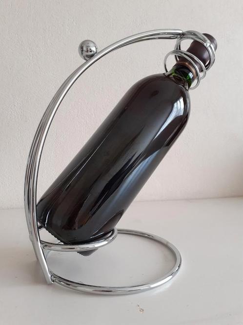 Flessenhouder van chroom, Huis en Inrichting, Woonaccessoires | Wijnrekken, Zo goed als nieuw, Minder dan 50 cm, Metaal, Minder dan 5 flessen