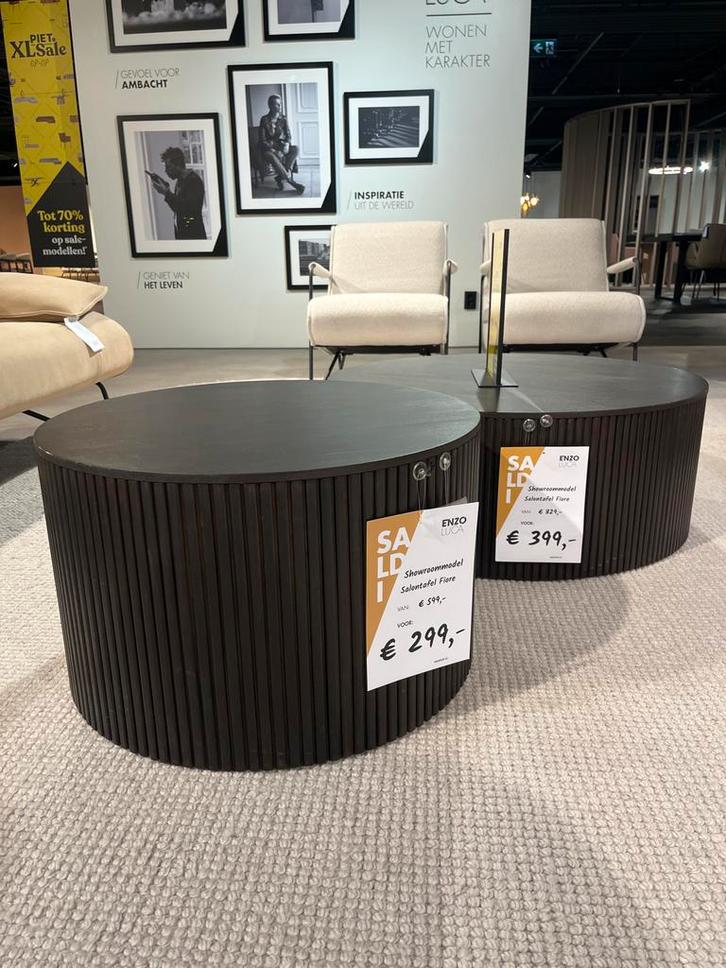 Enzo Luca Salontafel Mahonie Donkerbruin met Opbergruimte, Huis en Inrichting, Tafels | Salontafels, Gebruikt, Minder dan 50 cm