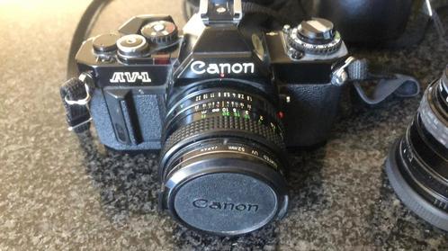 Complete Canon AV1 spiegelreflexcamera met 2 extra  lenzen, Audio, Tv en Foto, Fotocamera's Analoog, Gebruikt, Spiegelreflex, Canon