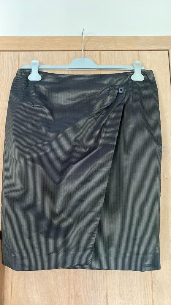 Rok Zwart Bruin gestreept Maat 44 Far Hills Purdey, Kleding | Dames, Rokken, Zo goed als nieuw, Maat 42/44 (L), Overige kleuren