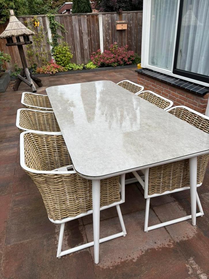 Tuinset Nieuwstaat! 6 persoons, Tuin en Terras, Tuinsets en Loungesets, Nieuw, Tuinset, Aluminium, 6 zitplaatsen, Ophalen