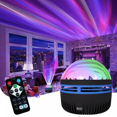 RGB LED Aurora projector met afstandsbediening, Muziek en Instrumenten, Licht en Laser, Nieuw, Licht, Geluidgestuurd, Kleur, Stroboscoopeffect