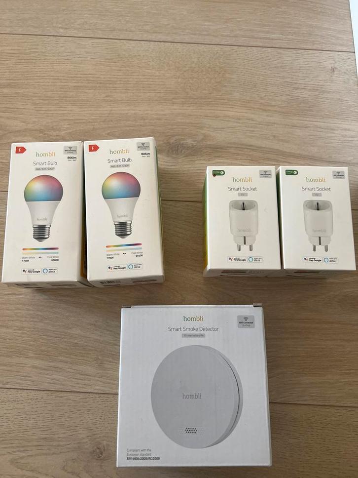 Complete Hombli smart home set lampen, stekkers & rookmelder, Hobby en Vrije tijd, Elektronica-componenten, Nieuw, Ophalen of Verzenden