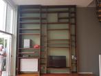 Wand/ tv-kast notenhout (kast op maat), Huis en Inrichting, Ophalen, Met plank(en), 250 tot 300 cm, Gebruikt