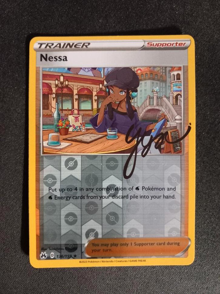 Pokemon Nessa 136/159 Crown Zenith Reverse Foil Good, Hobby en Vrije tijd, Verzamelkaartspellen | Pokémon, Gebruikt, Losse kaart
