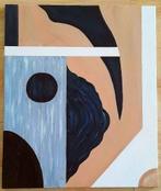 Nieuw handgeschilderd schilderij>>zwart, grijs, beige & wit, Ophalen