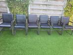 6  eetkamer stoelen., Huis en Inrichting, Ophalen, Gebruikt, Industrieel., Zwart