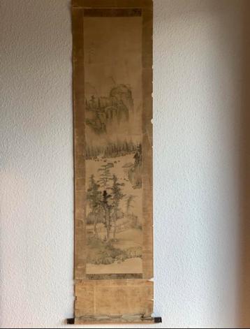 Chinese Qing Dynasty (1644-1911) landschap scroll beschikbaar voor biedingen