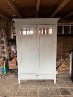 Oude linnenkast meidenkast met spiegels, Ophalen, 100 tot 150 cm, 200 cm of meer, Met klep(pen)