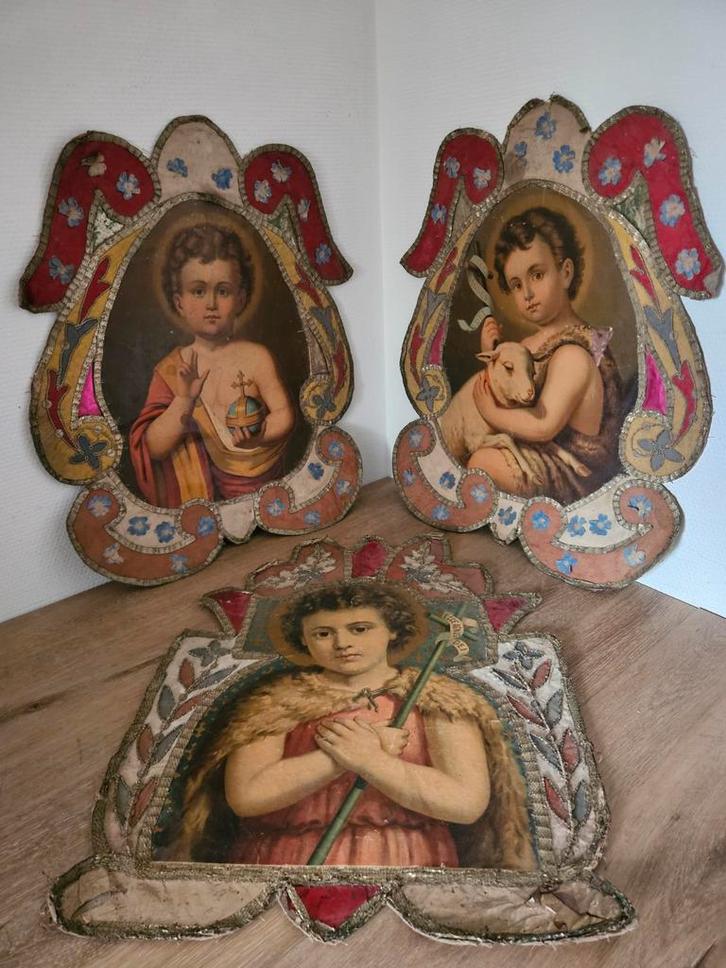 Antieke wand decoratie 18e eeuwse kerk, Hobby en Vrije tijd, Borduren en Borduurmachines, Ophalen of Verzenden