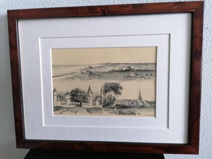 Craandijk Litho Zeeland Domburg Westhoven 1880 (20), Antiek en Kunst, Kunst | Litho's en Zeefdrukken, Ophalen of Verzenden