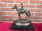fraai bronzen beeld, jockey te paard, Antiek en Kunst, Antiek | Koper en Brons, Ophalen of Verzenden, Brons