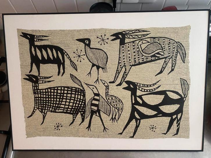 Reproductie/ afdruk van een Kothogo doek, Antiek en Kunst, Kunst | Niet-Westerse kunst, Ophalen of Verzenden