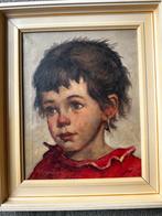 Klassiek schilderij van T. Brandsma - Portret Jong Meisje, Antiek en Kunst, Kunst | Schilderijen | Klassiek, Ophalen of Verzenden