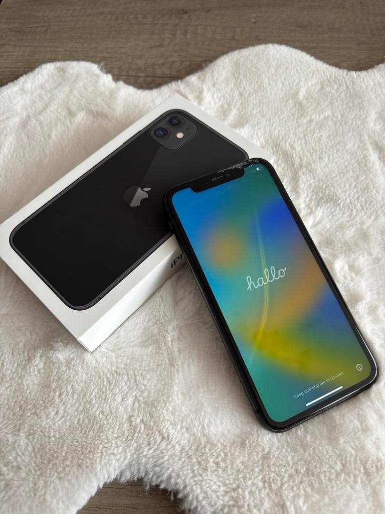 Apple iPhone 11 - 64GB- Black, Gebruikt, Zwart, 64 GB, Zonder simlock