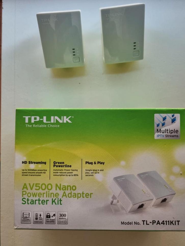 TP-Link AV500 Nano Powerline Adapter Starter Kit, Computers en Software, Powerlines, Zo goed als nieuw, Ophalen of Verzenden