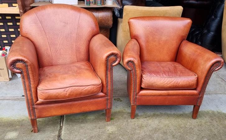 2 Chesterfield Bendic fauteuils klassiek cognac + BEZORGING, Huis en Inrichting, Fauteuils, Gebruikt, Leer, 75 tot 100 cm, Ophalen of Verzenden