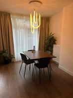 Eethoek 4 p. - walnoot houten eettafel + IKEA stoelen, Ophalen, Zo goed als nieuw