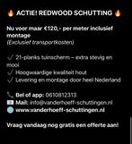 Redwood schutting nu voor €120,- per meter incl montage!, Ophalen, 1 tot 2 meter, 6 meter of meer, Zo goed als nieuw