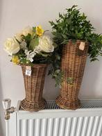 2 Riviera Maison rattan vazen incl kunst takken, Huis en Inrichting, Woonaccessoires | Vazen, Ophalen, Overige kleuren, Minder dan 50 cm