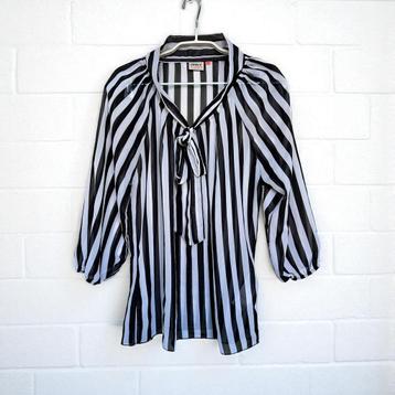 Only Blouse Maat 38 Zwart Wit Streep Doorschijnend Red Party beschikbaar voor biedingen