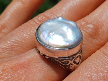 Vanoli 925 zilveren ring met baroque parel maat 17,75 beschikbaar voor biedingen