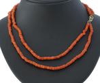 Bloedkoraal antieke 2-strengs dames ketting 14k gouden slot, Sieraden, Tassen en Uiterlijk, Antieke sieraden, Ophalen of Verzenden
