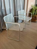 Geperforeerd metalen design stoelen van Talin, Huis en Inrichting, Stoelen, Ophalen, Gebruikt, Twee, Wit