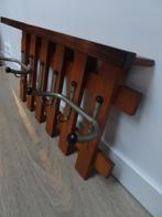 Vintage sixties wandkapstok houten latten kapstok, Verzamelen, Retro, Ophalen, Huis en Inrichting