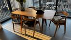 IKEA Stockholm walnut dining table and chairs [needs to go], Huis en Inrichting, Tafels | Eettafels, Ophalen, Gebruikt, 100 tot 150 cm