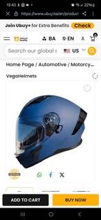 Blauwe Integraalhelm - Nieuwstaat, Motoren, Kleding | Motorhelmen, Overige merken, M, Dames, Ophalen of Verzenden