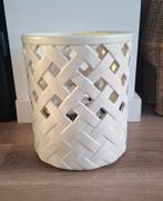 Groot naturel, wit windlicht Danae Woven van Riviera Maison., Overige materialen, 25 tot 50 cm, Wit, Ophalen of Verzenden