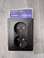 Gamma Everest Dubbel Geaard Stopcontact Antraciet, Ophalen of Verzenden, Nieuw, Stopcontact