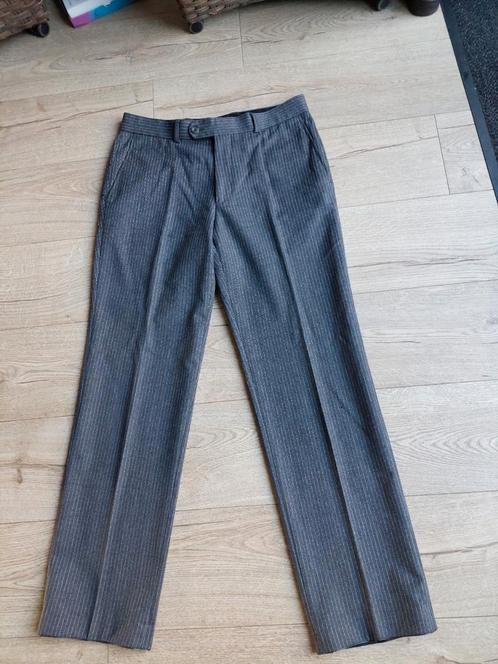 Broek L.114cm Gardeur M grijs+krijtstreep katoen 3xGerdragen, Kleding | Heren, Broeken en Pantalons, Zo goed als nieuw, Maat 48/50 (M)