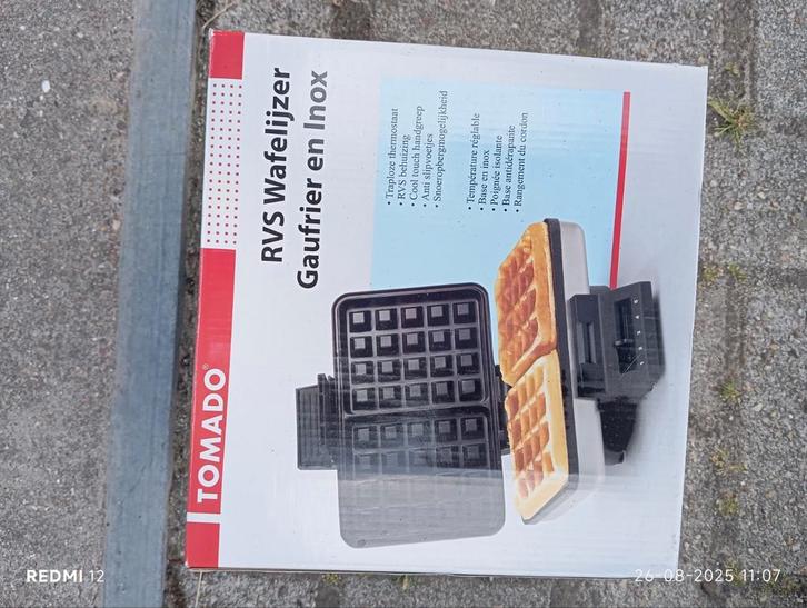 Tomado RVS Wafelijzer - Nieuw in doos!, Witgoed en Apparatuur, Wafelijzers, Nieuw, Ophalen of Verzenden