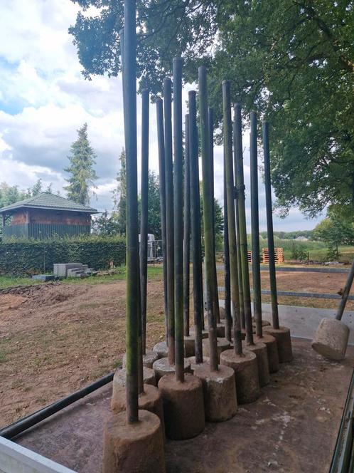 Gebruikte ijzeren afrastering met betonnen voet, Tuin en Terras, Tuinhekken en Hekwerk, Gebruikt, Overige typen, IJzer, Ophalen