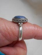 Zilveren vintage ring met lapis lazuli maat krap 20.5 nr.227, 20 of groter, Verzenden, Zo goed als nieuw, Dame