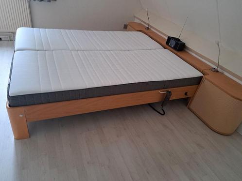 Auping Auronde 160x200, Huis en Inrichting, Slaapkamer | Bedden, Gebruikt, Tweepersoons, 160 cm, 200 cm, Hout, Bruin, Verstelbaar