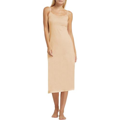 GAUBERT Bamboe Onderjurk met Kant 120CM Huid L/XL Nieuw, Kleding | Dames, Ondergoed en Lingerie, Overige typen, Beige, Ophalen of Verzenden