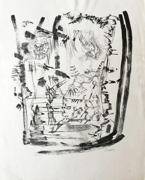 Camille Bryen - Untitled - Litho Handgesign., Antiek en Kunst, Kunst | Litho's en Zeefdrukken, Ophalen of Verzenden