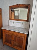Vintage kaptafel met marmeren blad, Ophalen, Gebruikt, 100 tot 150 cm, Minder dan 100 cm