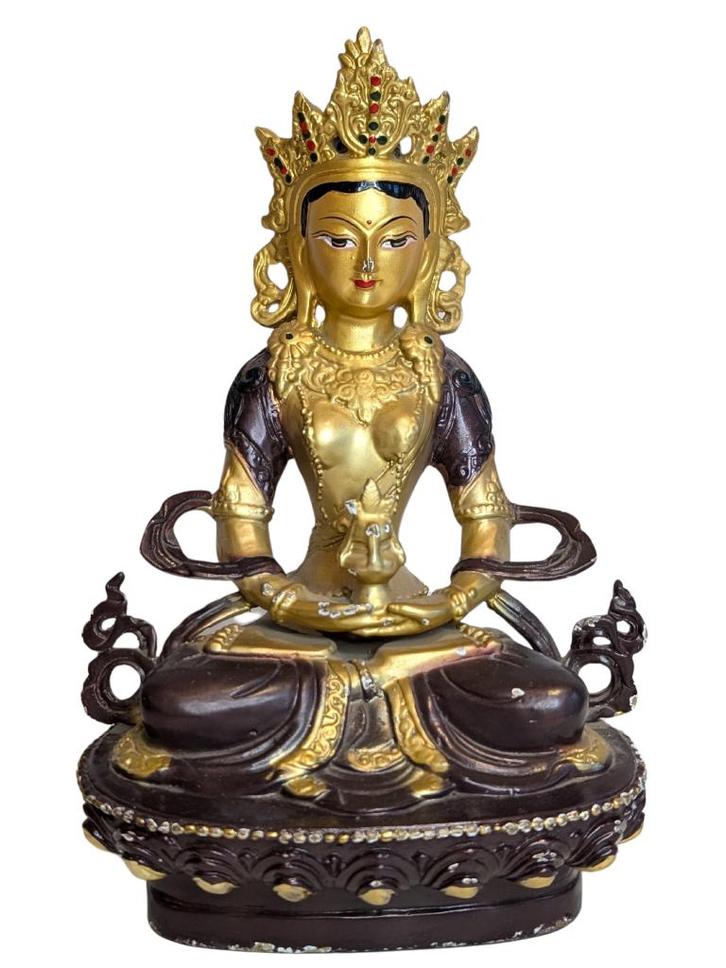 Tara brons (goldface)  – Brons met Verguld Gezicht, 27 cm, Huis en Inrichting, Woonaccessoires | Boeddhabeelden, Gebruikt, Ophalen of Verzenden