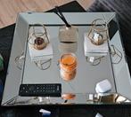 Glas zilver spiegel dienblad groot vierkant., Ophalen, Gebruikt, Vierkant, Hout