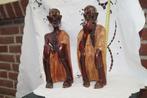 beeld hout uit Kenia "medicijnman" "opperhoofd" met de hand, Antiek en Kunst, Ophalen of Verzenden