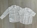 2x Overhemd Blouse Bloesje H&M Easy Iron Wit Blauw 110, 116, H&M, Overhemd of Blouse, Nieuw, Ophalen of Verzenden